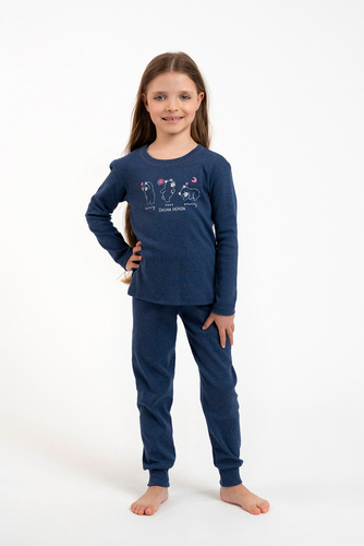 Lita Mädchen-Schlafanzug Italian Fashion - navy blau