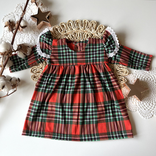 SK001 Merry Christmas Mamatti Langarmkleid – rot