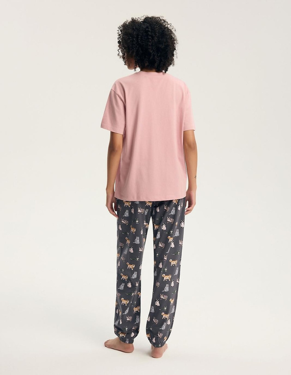 Damen-Pyjama Henderson Ginni 45420 100% Baumwolle Lange Hose Katzen