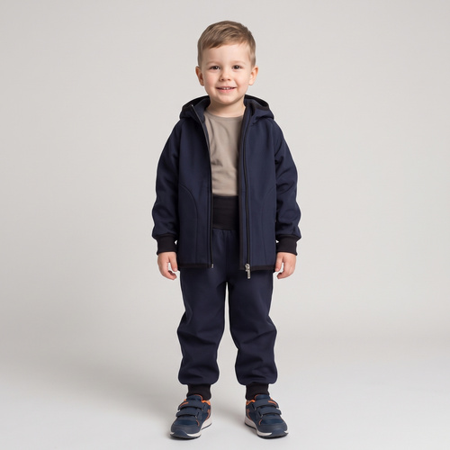 Nicol Hose 229054 Softshell Kinder Fleece hoher Bund mit Bündchen - Marineblau