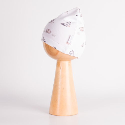 228054 Nicol FARMA Baby-Mütze 100% Baumwolle Tiere cremefarben