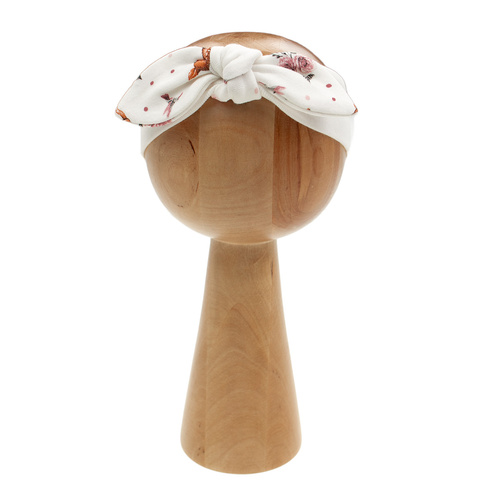 216065 Puppen-Stirnband Nicol – cremefarbene Baumwolle mit großer Schleife