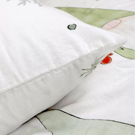 31516/1 Weihnachts-Flanellbettwäsche Flanelove Darymex grau rot – Set 100 % Baumwolle, warm und weich