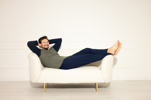 Alexander Herren Schlafanzug Italian Fashion oliv - Baumwolle, lang. ärmel und Hosen