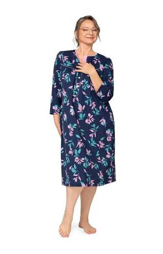 204 Bogna II Martel Nachthemd mit Reißverschluss – Marineblau-Rosa 27