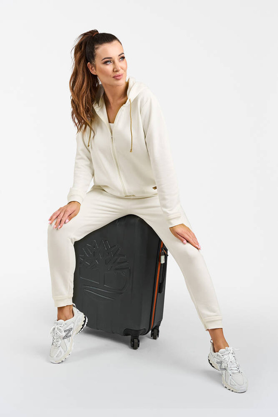 Roma Bluse mit Kapuze Italienische Mode - ecru