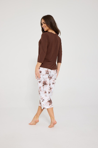 Cornette Colette 659/503 Damen-Pyjama aus Modal und Baumwolle, 3/4-Arm, Blumenmuster