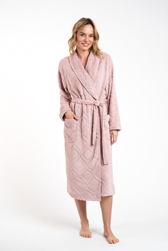 Morena Fleece Damen Bademantel Іtalian Fashion - puderrosa 