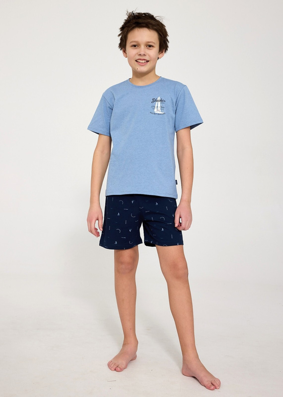 Jungen Baumwollpyjama Cornette Young Boy 790/127 Pacific blau