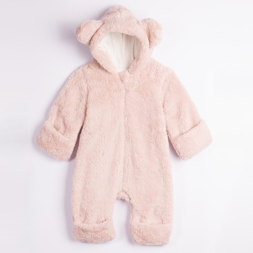 226270 Nicol Babystrampler mit Bärchen in Pudrosaum mit Futter