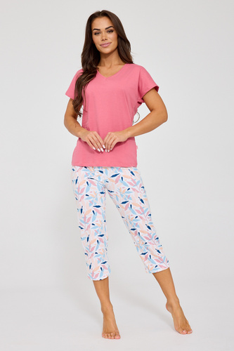 372/472 Louisa 2 Cornette Damenpyjama – Baumwolle, kurze Ärmel und 3/4-Hose