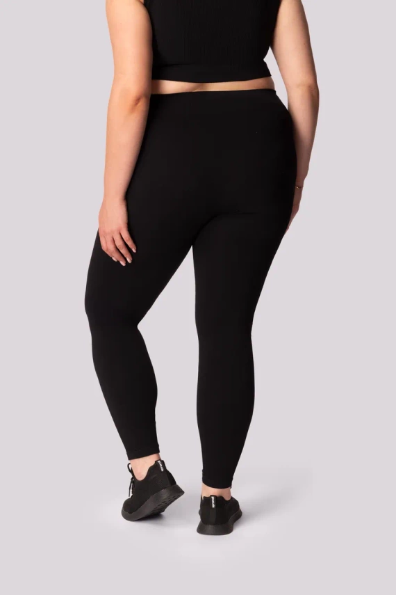 Gerippte Damenleggings Mona schwarz