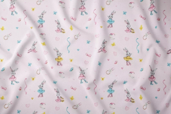 3810 Ein Land der Träume Baumwoll-Kinderbettwäsche Hasenballett Karo