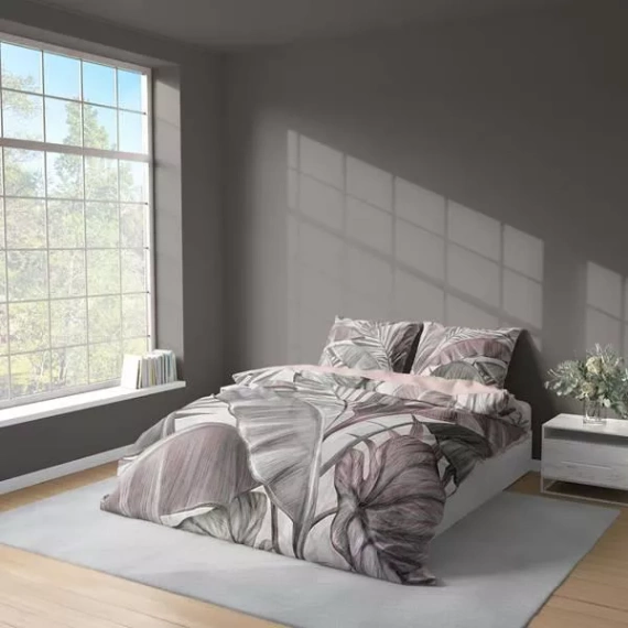 5435 A 3D-Mikrofaserbettwäsche Tropical Powder Leaves – Detexpol