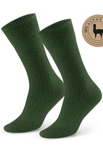 Damen Socken Steven ART.044 Alpaka 50% Wolle Warm Gerippt - 11 Grün