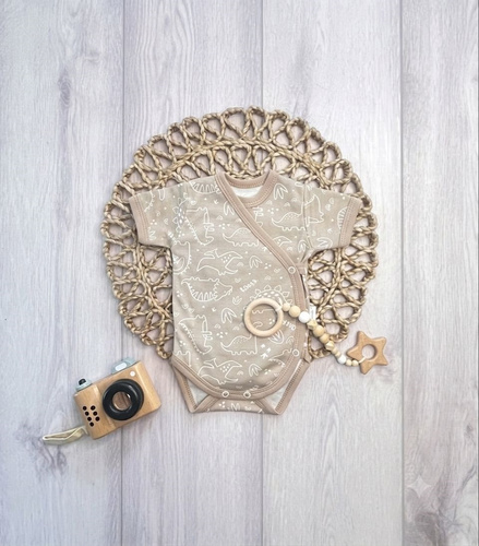 Mamatti BK16525 Wickelbody für Babys Dinosaurier Kurzarm