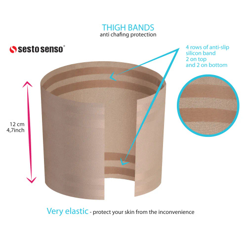 Selbsttragende Herren-Oberschenkelbänder Sesto Senso beige