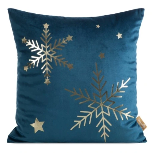 Chp 237 Weihnachts-Velours-Kissenbezug Eurocurtains Marineblau – weiche, elegante Dekoration