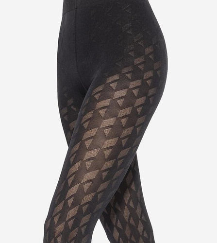 Loretta 155 Gatta Damenstrumpfhose – geometrisches Muster, 50 den, matt – Nero