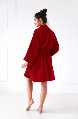 Rollbarer Morgenmantel für Frauen Sensis - rot