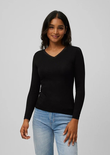 Damen-Thermo-T-Shirt Ysabel Mora 70018 Negro – warm, atmungsaktiv, mit Spitze und langen Ärmeln