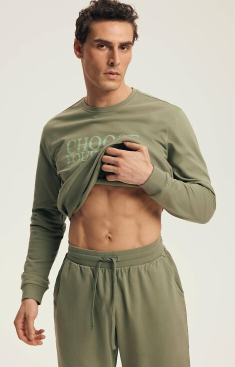 43484 Your Homewear Henderson Militärpyjama für Herren – Baumwolle, lange Ärmel, Hose