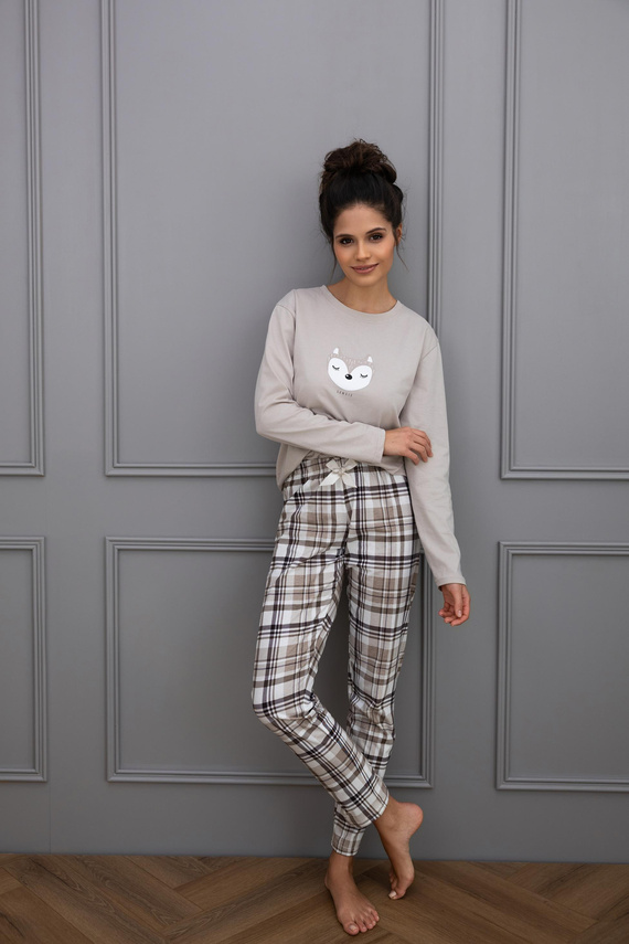 Tinsley Sensis Damenpyjama – Baumwolle, lang, kariert