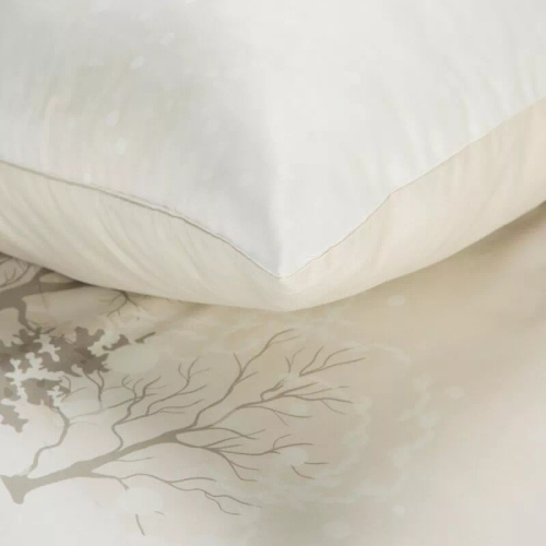 Schneeflocken-Mikrofaser-Weihnachtsbettwäsche Eurocurtains weiße Winterlandschaft – weich, leicht und pflegeleicht, mit Reißverschluss