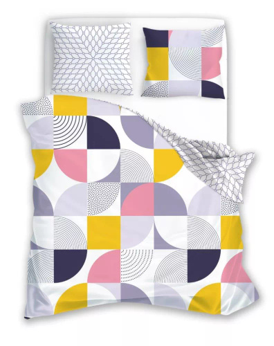 Milargo Verde 008 Geometrische Satinbettwäsche Farograu