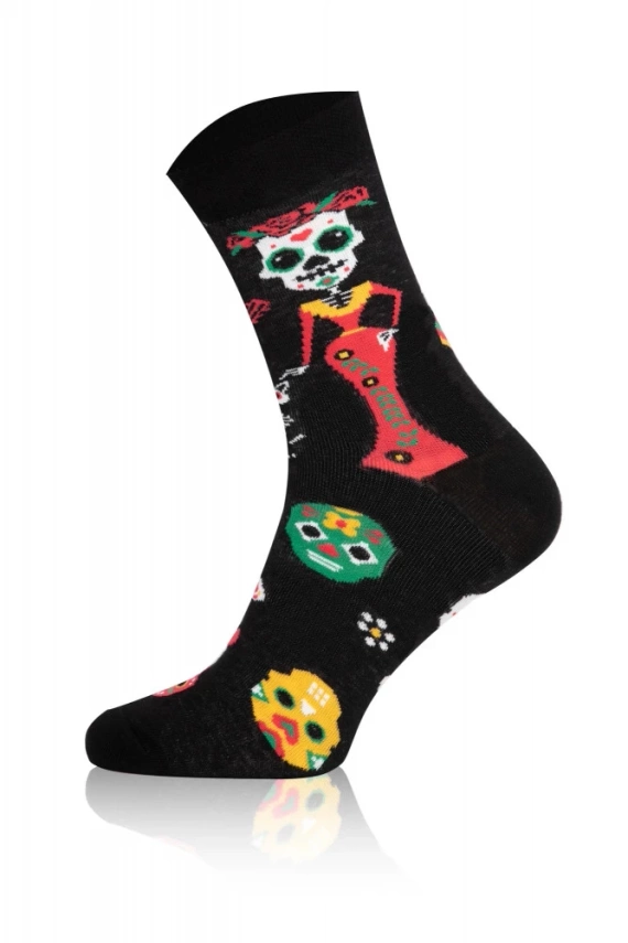 S134D Muerto Lange Socken Italienische Mode - schwarz