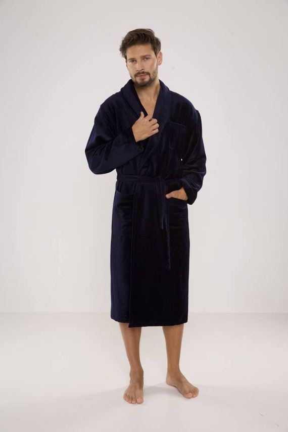 803 / 819 Zwillingsfrottee-Herrenbademantel Forex - alle navy blue (dunkelblau)