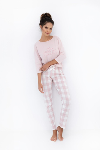 Annabelle Sensis Damenpyjama – Baumwolle, mit karierter Flanellhose