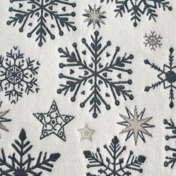 Eurofirany Weihnachtsdecke, Weiß, Marineblau, Schneeflocken – weicher Überwurf aus Mikrofaser, 240 g/m²