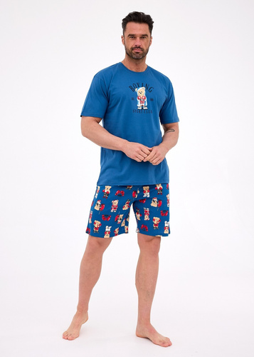 Herrenpyjama Cornette 326/296 Boxerjeans – Baumwolle, kurze Ärmel, bequem und stilvoll