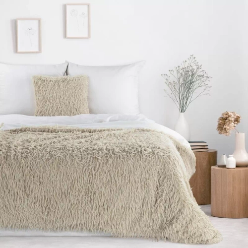 Adore Blanket, flauschige Felldecke, Eurocurtains, beige
