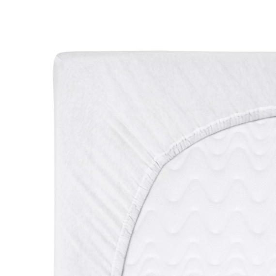 Constance Jersey-Spannbettlaken KARO – weiß 001