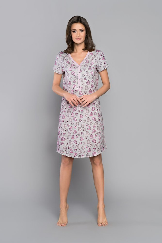 Dolce Damen Kurzarmhemd Italian Fashion - Druck