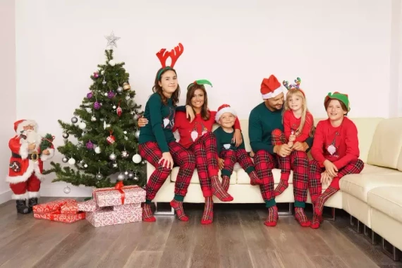 Narvik Herren Schlafanzug mit langen Ärmeln, lange Hose Italian Fashion- grün/print