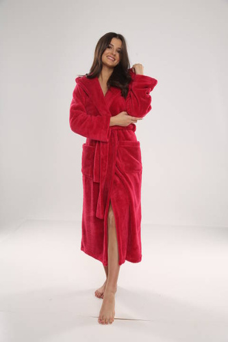 807 Luna II Ladies' Long Dressing Gown Forex - Himbeere
