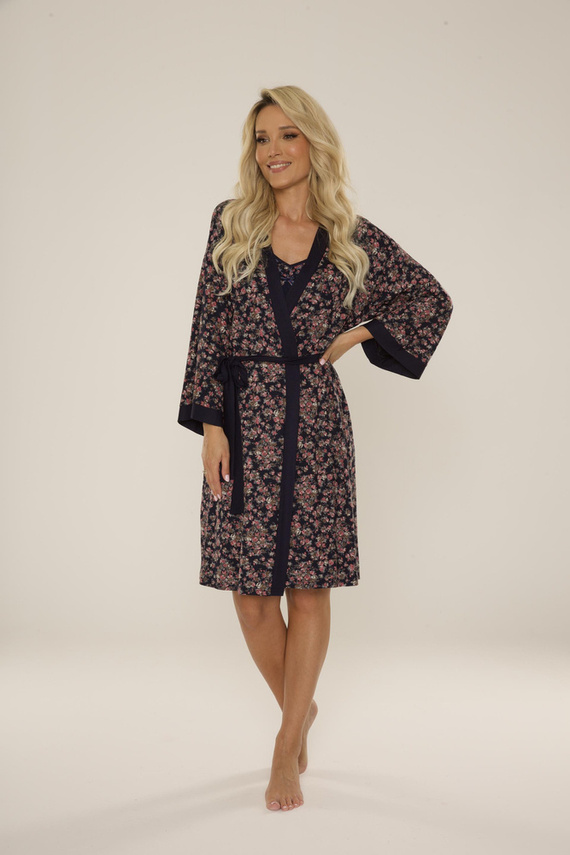 468 Mia Forex Morgenmantel für Damen - marineblau