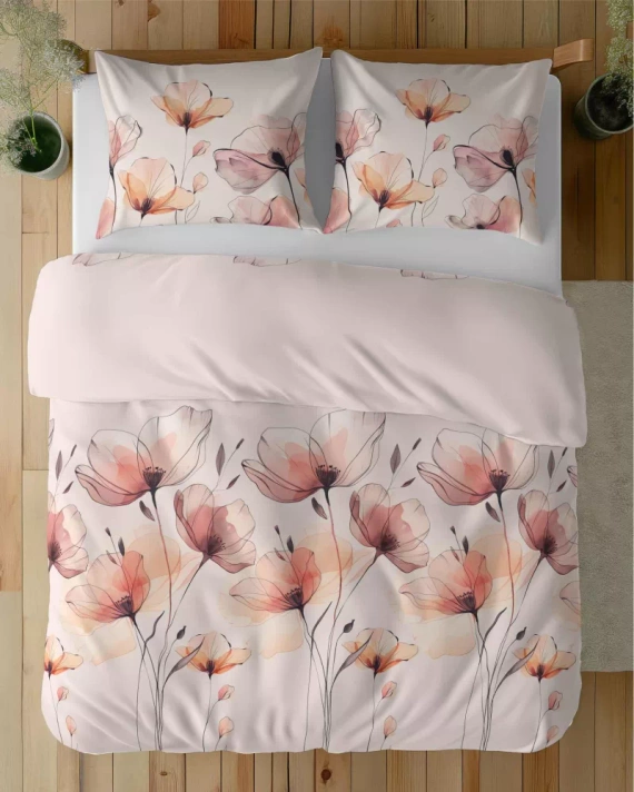 5492 A Detexpol Satin Stories Satinbettwäsche hellrosa | 100 % Baumwolle, Satinbindung, Reißverschluss, Geschenkverpackung