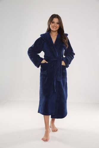 807 Luna II Langer Morgenmantel für Damen Forex - Marineblau