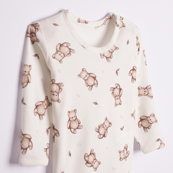 227095 Nicol BENEK Babybody 100% Baumwolle langarm Bären creme