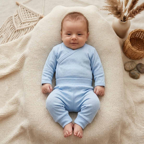 224045 Nicol Wickelbody für Babys Langarm 100% Baumwolle Ajour