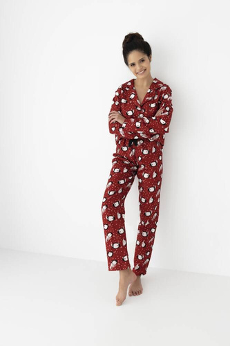 Tiggy Damen-Pyjama Flannel Sensis - rot