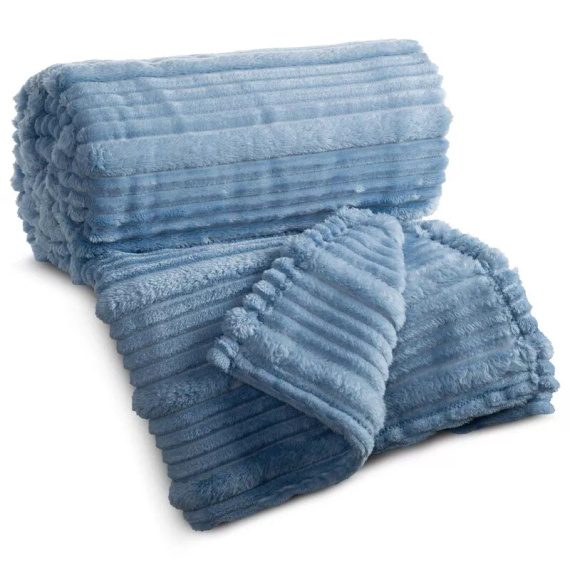Kuscheldecke Nina 220x200 Flanell 3D weich Eurofirany 300 GSM blau