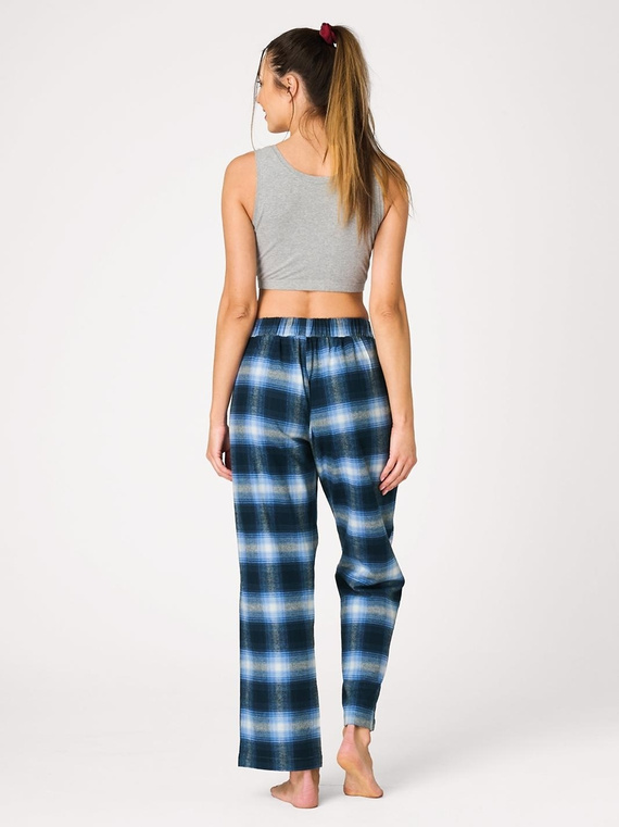 Damen-Pyjamahose Key LHE 465 Jeans – Flanell, 100% Baumwolle