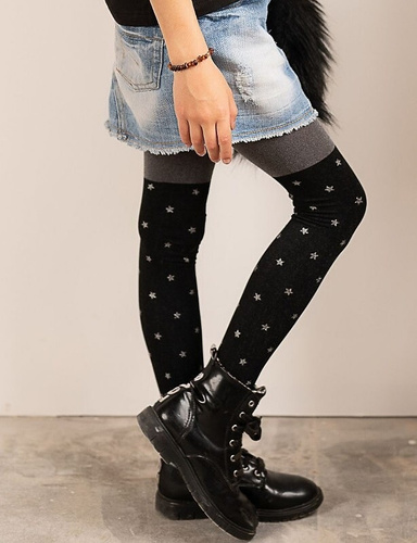 Twilight 2527 Knittex-Strumpfhose 50 den – schwarz mit silbernem Sternenmuster | Modisch und elegant