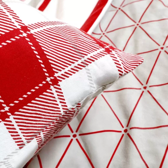 31516/1 Weihnachts-Flanellbettwäsche Flanelove Darymex grau rot – Set 100 % Baumwolle, warm und weich