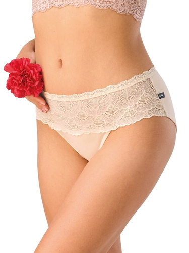 Damen Slips Key LPC 156 Bambus hoher Bund Spitze 2er Set bequem